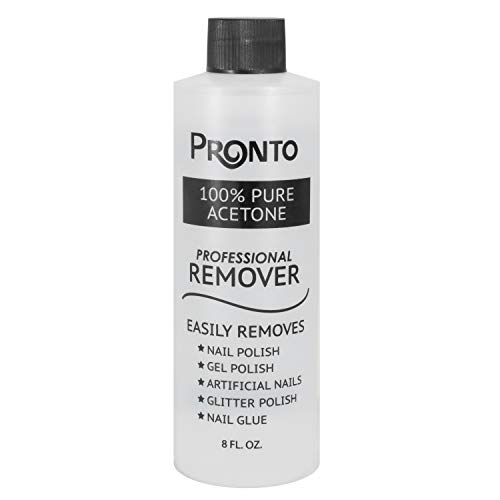 Pronto 100% Pure Acetone - Quick, Professional Nail Polish Remover - for Natural, Gel, Acrylic, Sculptured Nails (8 FL. OZ.)